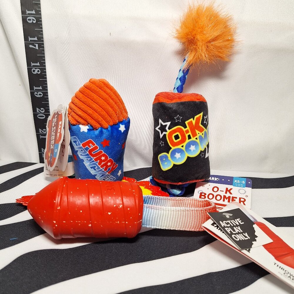 NWT Bark Firecracker 3 Pack = Furry Cracker + OK Boomer + Throwman Candle